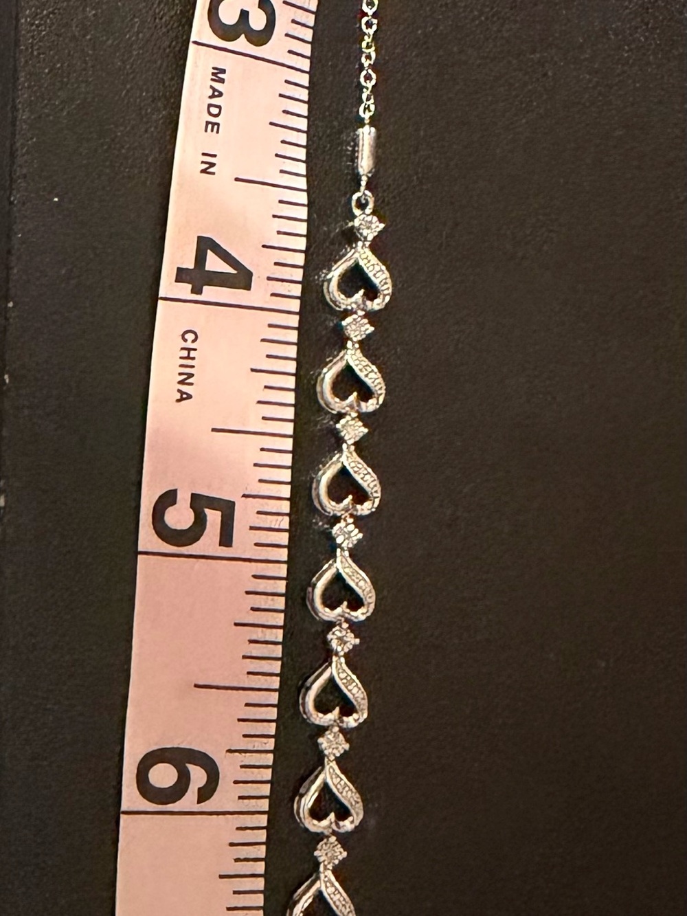 Silver Heart Link Bracelet - Elegant Silver Women's Jewelry 925 Diamond accent